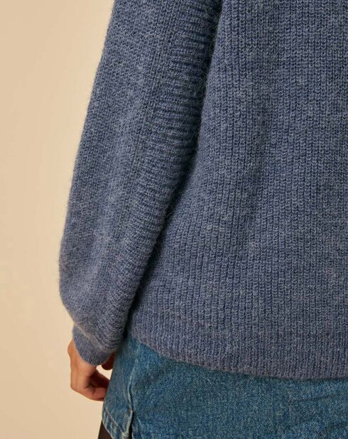 Pull en Laine mélangée Oria bleuet