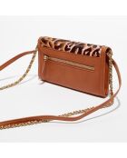 Pochette en Cuir Meryl marron -  24x12.5x3 cm