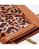 Pochette en Cuir Meryl marron -  24x12.5x3 cm