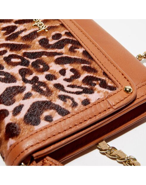 Pochette en Cuir Meryl marron -  24x12.5x3 cm