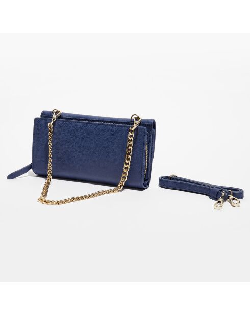 Pochette en Cuir Liyane bleue - 20x12x4 cm