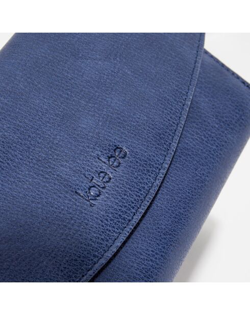 Pochette en Cuir Liyane bleue - 20x12x4 cm