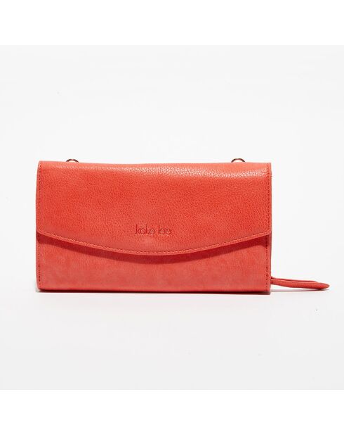 Pochette en Cuir Liyane rouge - 20x12x4 cm