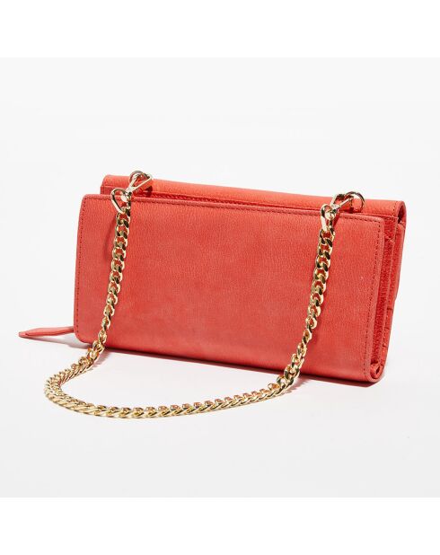 Pochette en Cuir Liyane rouge - 20x12x4 cm