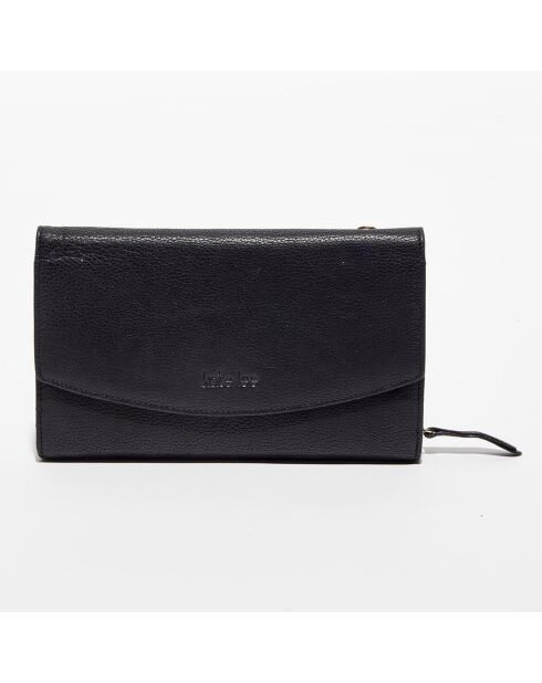 Pochette en Cuir Perryne noire - 20x12x4.5 cm