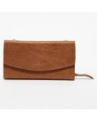 Pochette en Cuir Liyane cognac - 20x12x4 cm