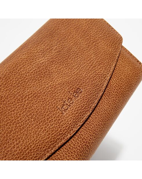 Pochette en Cuir Liyane cognac - 20x12x4 cm