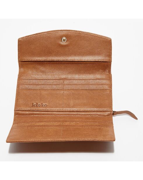 Pochette en Cuir Liyane cognac - 20x12x4 cm