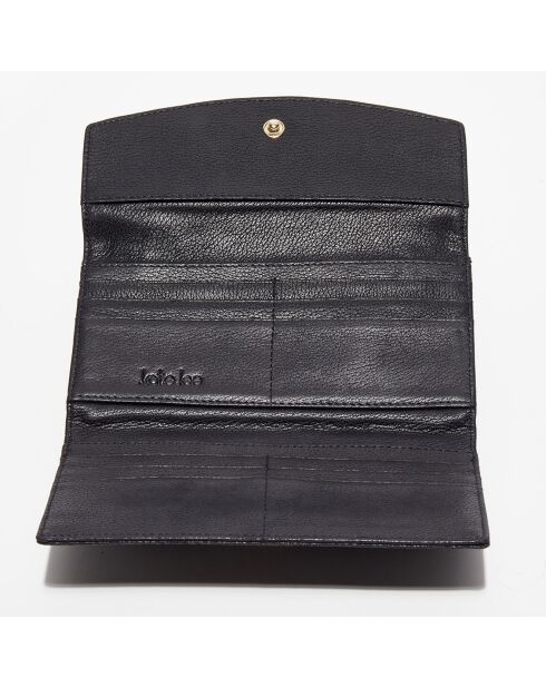 Pochette en Cuir Liyane noire - 20x12x4 cm