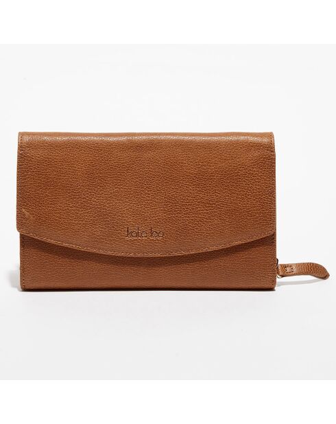 Pochette en Cuir Perryne tabac - 20x12x4.5 cm