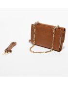 Pochette en Cuir Perryne tabac - 20x12x4.5 cm