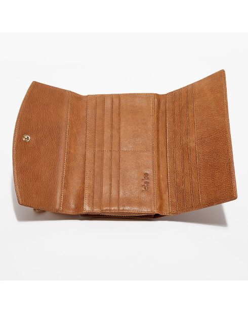 Pochette en Cuir Perryne tabac - 20x12x4.5 cm