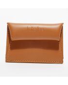 Porte-monnaie en Cuir Rila camel - 10x7 cm