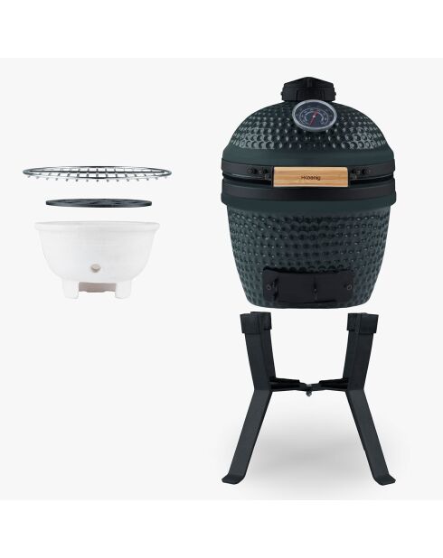 Barbecue Japonais Kamado 13'' bleu/noir - 47.5x33x60 cm