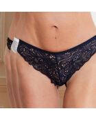 3 Tangas Apoline noir/ivoire/bleu marine