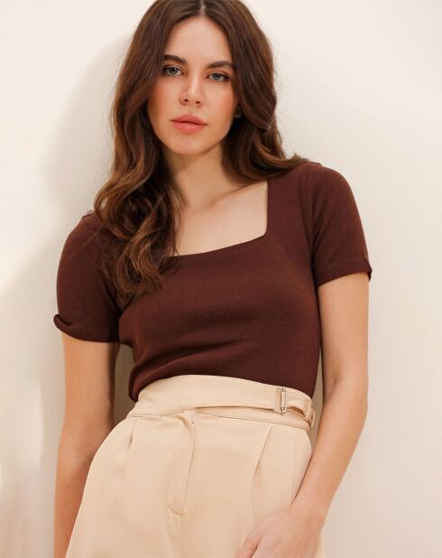 Top Emma marron