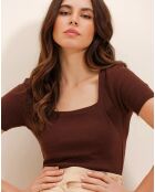 Top Emma marron