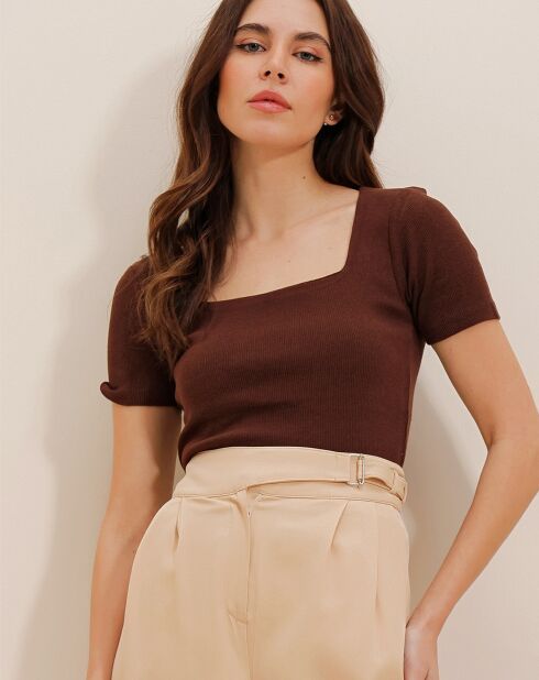 Top Emma marron