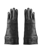 Gants en Cuir d'Agneau doublure Soie Glace noirs