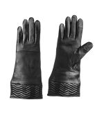 Gants en Cuir d'Agneau doublure Soie Glace noirs