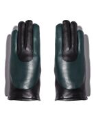 Gants en Cuir d'Agneau doublure Cachemire Halley noir/agave