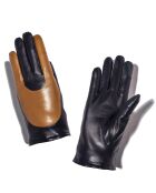 Gants en Cuir d'Agneau doublure Cachemire Halley marine/marron