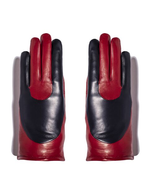Gants en Cuir d'Agneau doublure Cachemire Halley rouge foncé