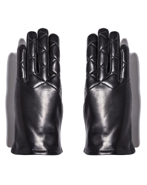 Gants en Cuir d'Agneau doublure Soie Happia noirs