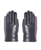 Gants en Cuir d'Agneau doublure Soie Happia gris moyen