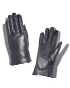 Gants en Cuir d'Agneau doublure Soie Happia gris moyen