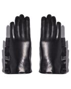 Gants en Cuir d'Agneau doublure Cachemire Happy noirs