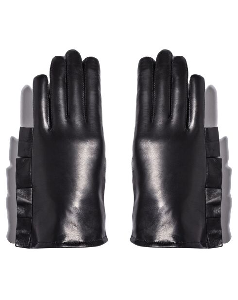 Gants en Cuir d'Agneau doublure Cachemire Happy noirs