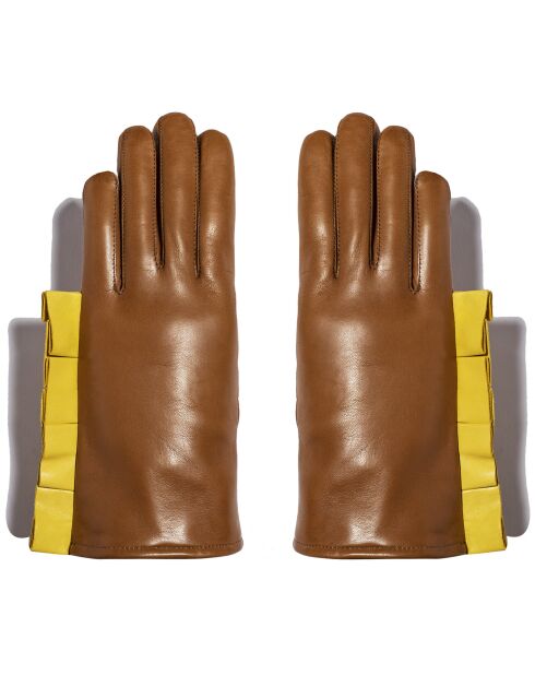 Gants en Cuir d'Agneau doublure Cachemire Happy camel
