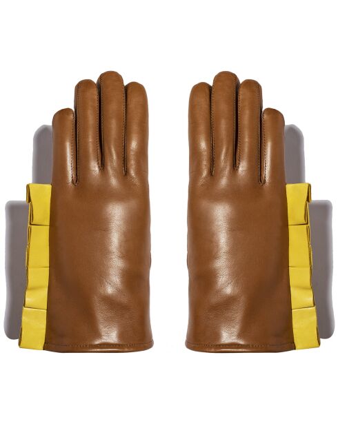 Gants en Cuir d'Agneau doublure Cachemire Happy camel