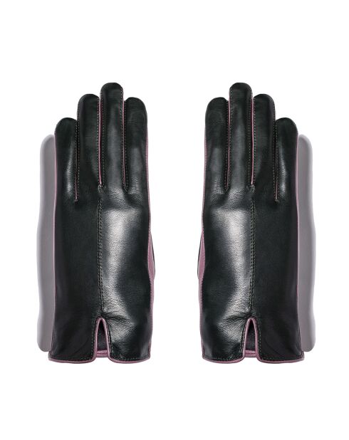 Gants en Cuir d'Agneau doublure Soie Hollow vert sapin