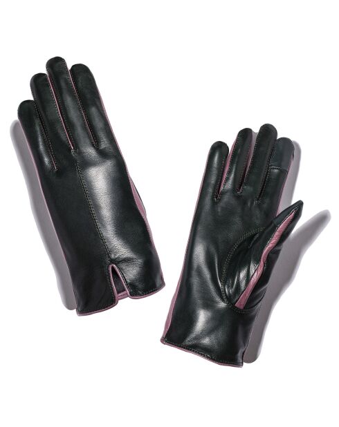 Gants en Cuir d'Agneau doublure Soie Hollow vert sapin