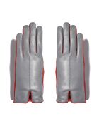 Gants en Cuir d'Agneau doublure Soie Hollow gris moyen