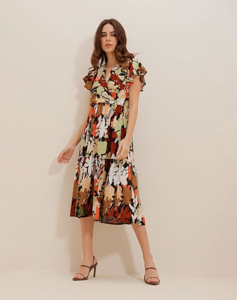 Robe Hawa marron/corail