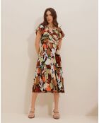 Robe Hawa marron/corail