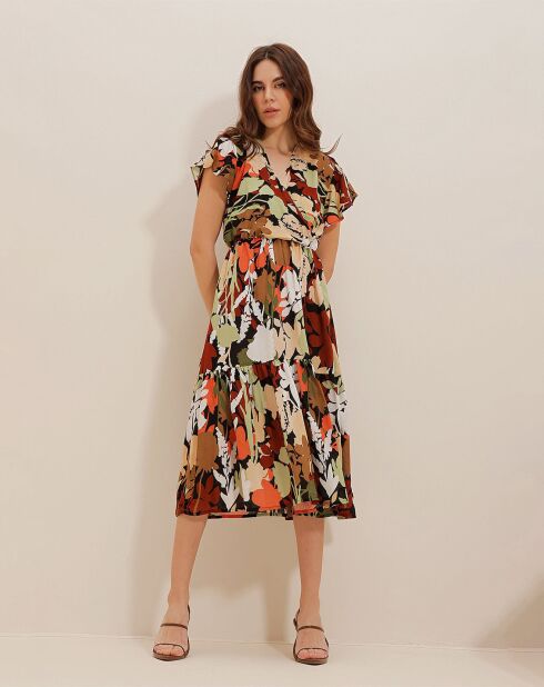 Robe Hawa marron/corail