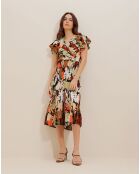 Robe Hawa marron/corail