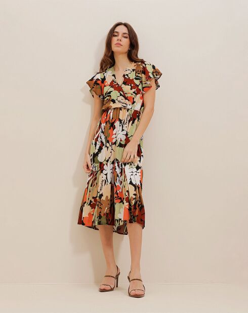Robe Hawa marron/corail