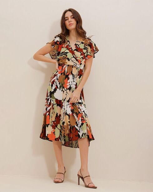 Robe Hawa marron/corail