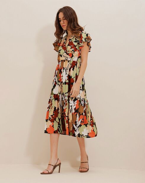 Robe Hawa marron/corail