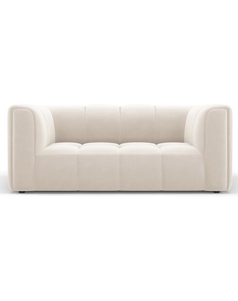 Canapé Velours Adams 2 Places beige clair - 166x96x70 cm