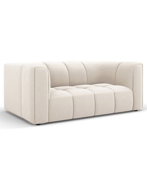 Canapé Velours Adams 2 Places beige clair - 166x96x70 cm