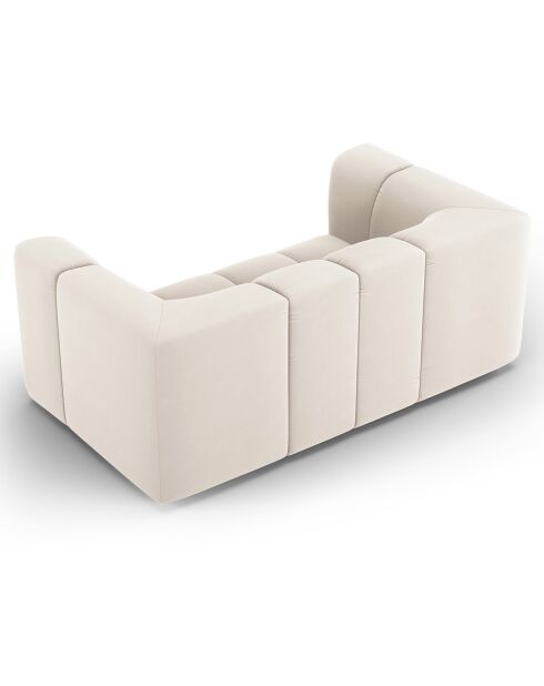 Canapé Velours Adams 2 Places beige clair - 166x96x70 cm
