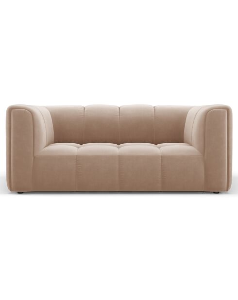 Canapé Velours Adams 2 Places beige - 166x96x70 cm