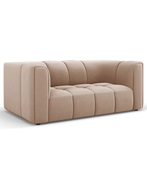 Canapé Velours Adams 2 Places beige - 166x96x70 cm