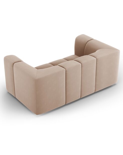 Canapé Velours Adams 2 Places beige - 166x96x70 cm